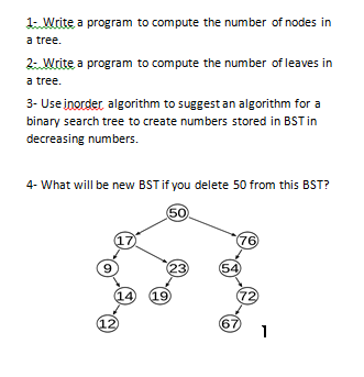 1 Write A Program To Compute The Number Of Nodes Chegg Com