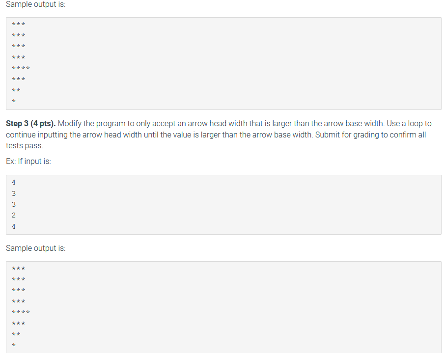 Solved 5.25 LAB*: Program: Drawing a half arrow Program | Chegg.com