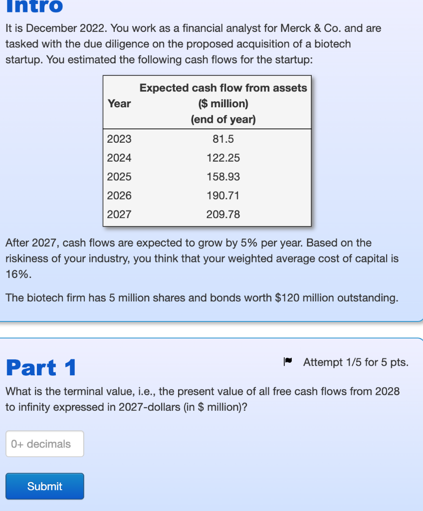 Solved Intro It is December 2022. You work as a financial | Chegg.com