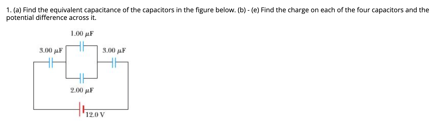 Solved 1. (a) Find The Equivalent Capacitance Of The | Chegg.com