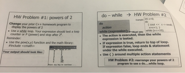 Solved Problem 2: powers of 2 Create a C++ program to | Chegg.com