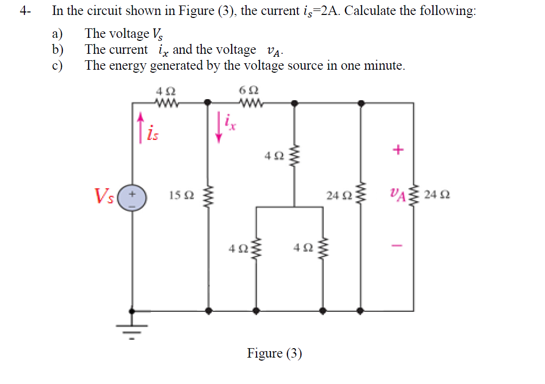Solved 3- Calculate the following for the circuit shown in | Chegg.com