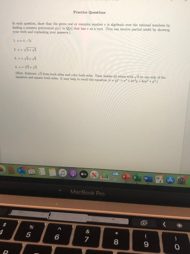 Solved Practice Questions In each question, show that the | Chegg.com