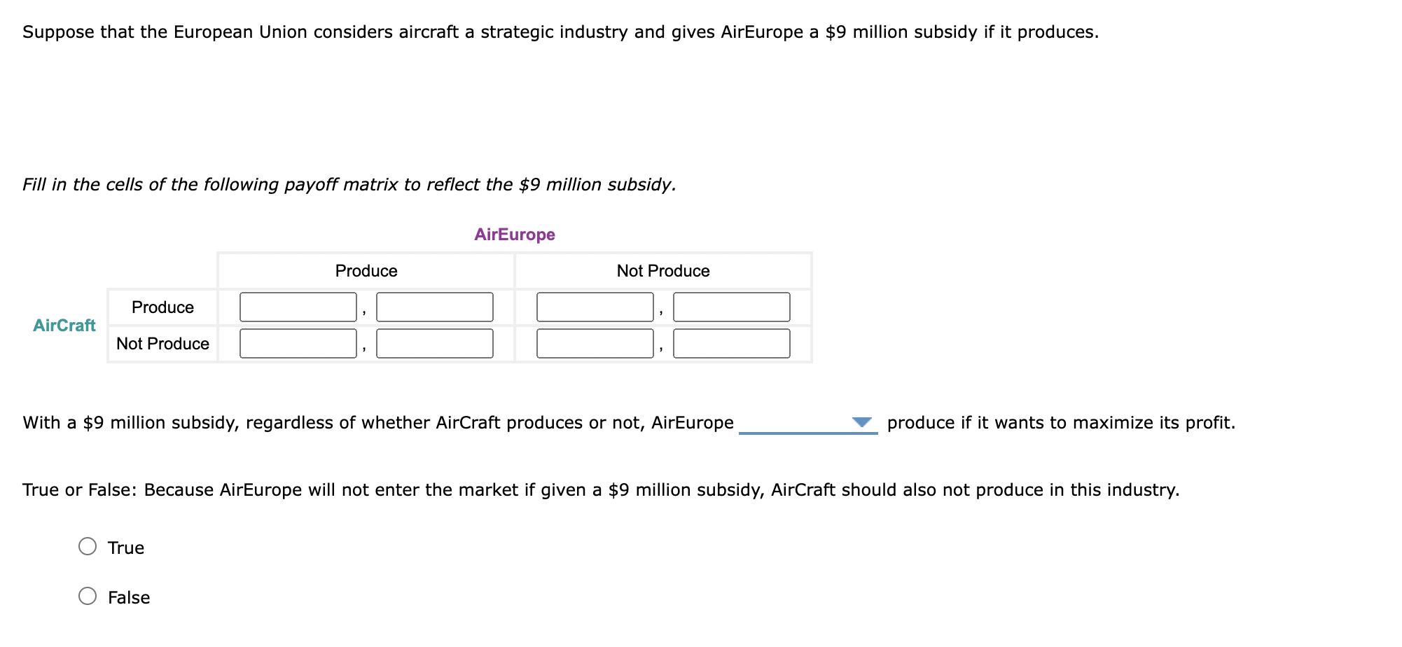 Solved Suppose there are only two producers of aircraft in | Chegg.com