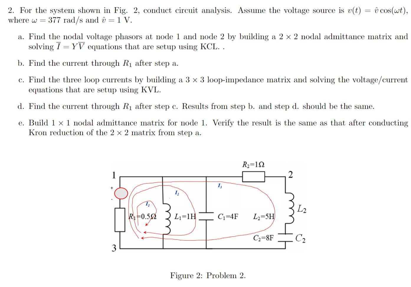 Solved 2 For The System Shown In Fig 2 Conduct Circuit Chegg Com
