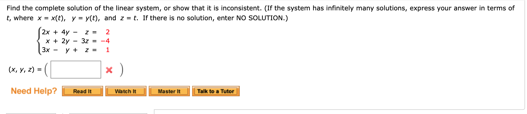 Solved Find The Complete Solution Of The Linear System Or 4378