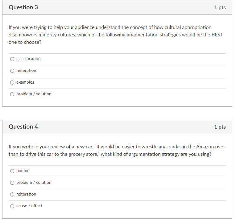 Solved Question 1 1 Pts If You Are Supporting Your Argument Chegg