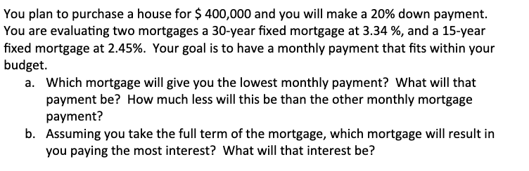 How much down hot sale payment for 400k house