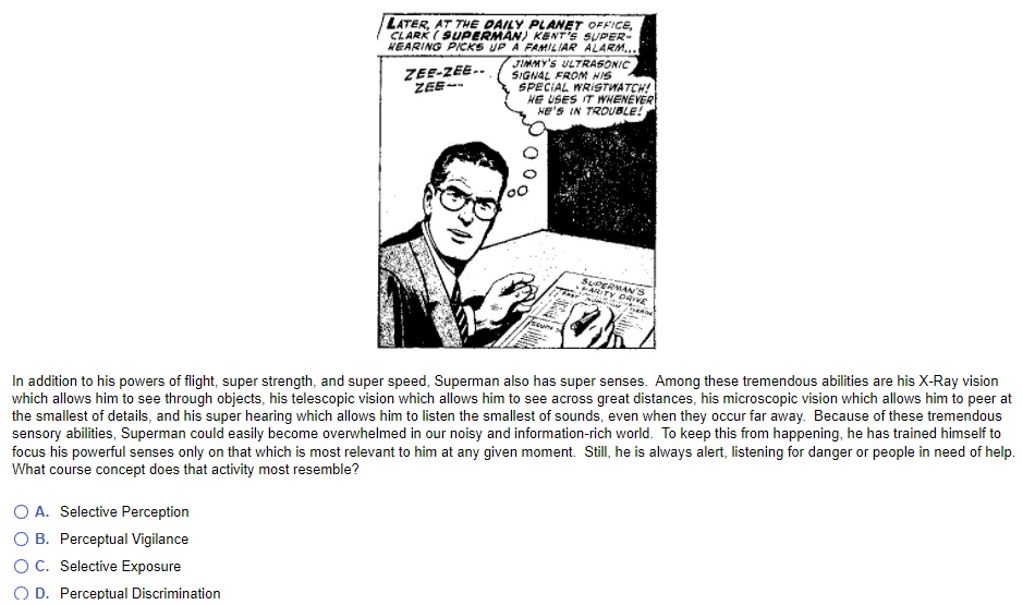 Solved LATER, AT THE DAILY PLANET OFFICE, CLARK ( SUPERMAN) | Chegg.com