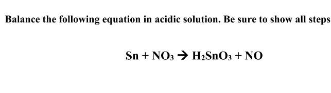 Solved Balance the following equation in acidic solution. Be | Chegg.com