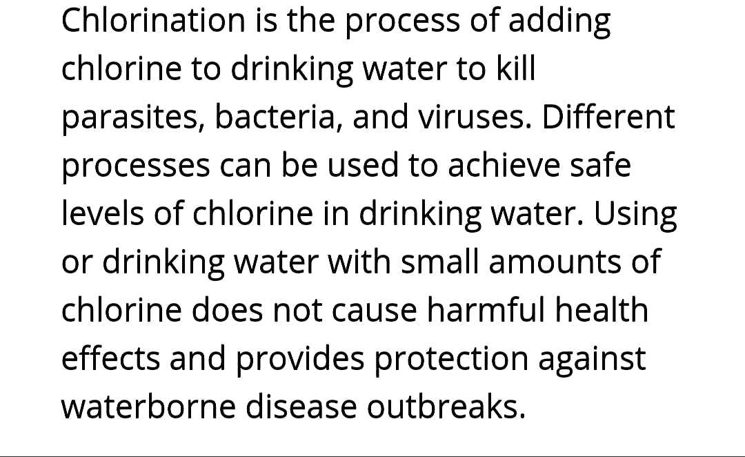 Chlorination is the process of adding chlorine to