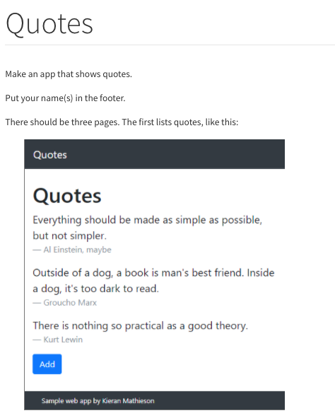 Make an app that shows quotes. Use html, css, java | Chegg.com