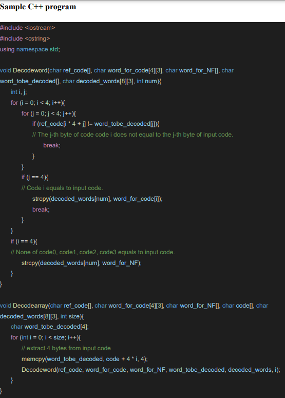 Solved Refer to the C++ implementation which does the | Chegg.com