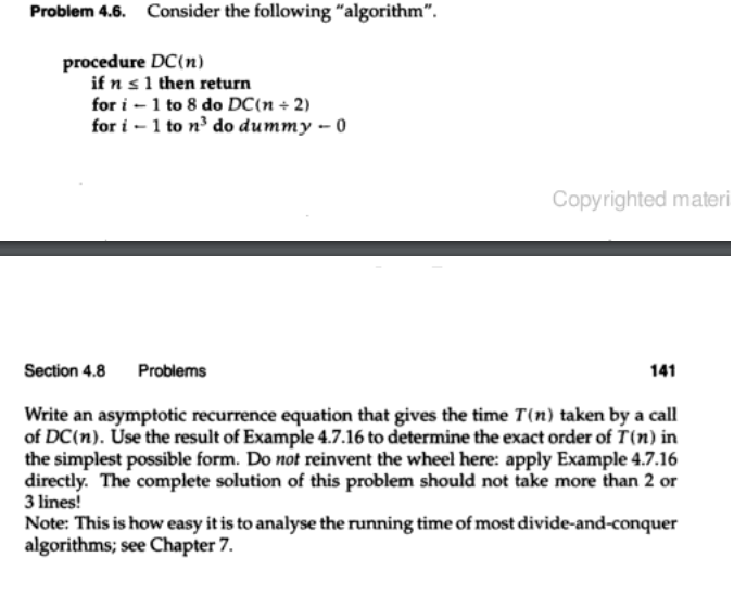 Solved Problem 4.6. Consider the following "algorithm". | Chegg.com