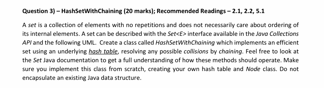 Can you help me to solve this question in JAVA | Chegg.com