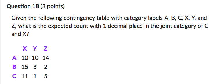 Solved Question 18 (3 ﻿points)Given the following | Chegg.com