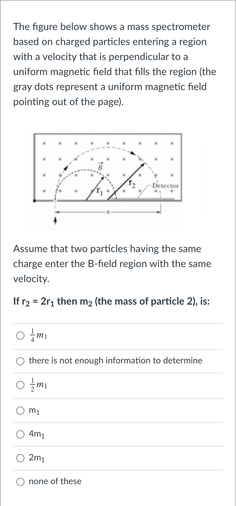 Solved The figure below shows a mass spectrometer based on | Chegg.com