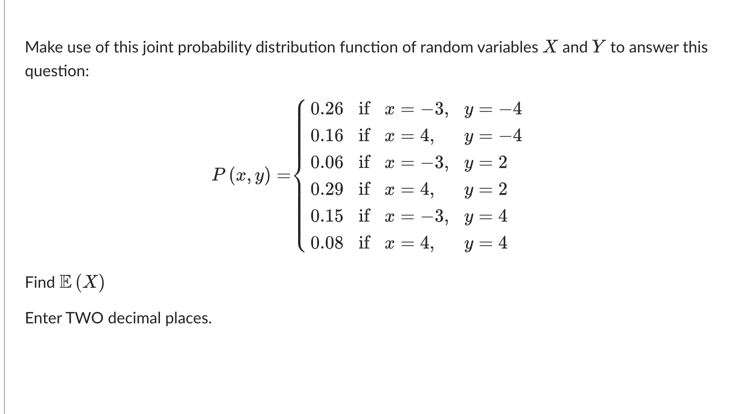 Solved Using this joint probability distribution function of | Chegg.com