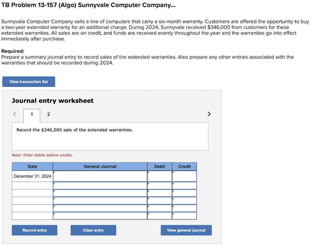 Solved TB Problem 13157 (Algo) Sunnyvale Computer