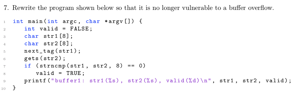 Solved 7. Rewrite the program shown below so that it is no | Chegg.com