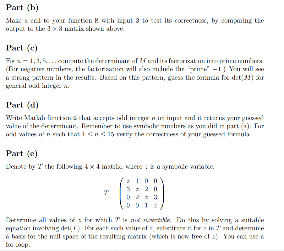 Solved Let n be an odd positive integer. Let M be the n×n | Chegg.com