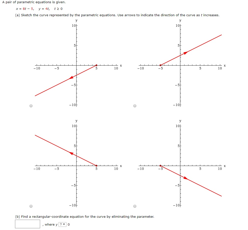 Solved A pair of parametric equations is given. (a) Sketch | Chegg.com