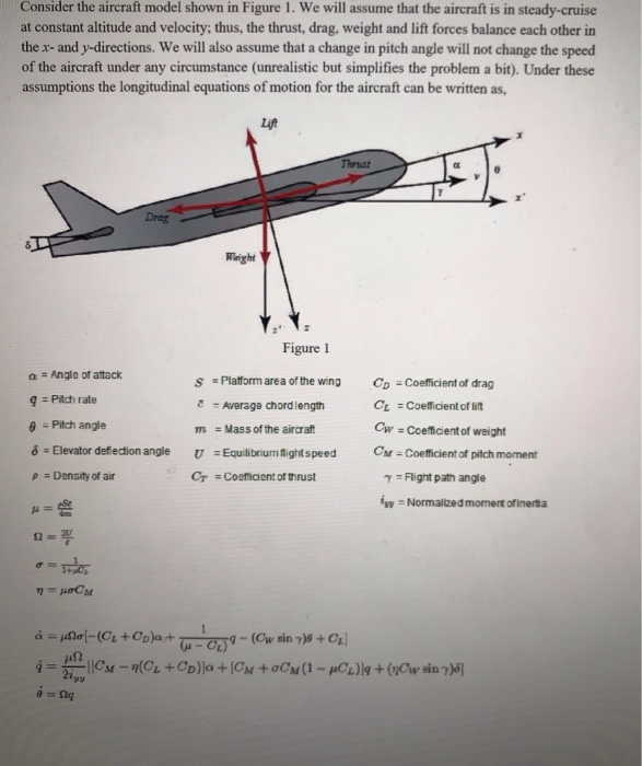 Solved Consider the aircraft model shown in Figure 1. We