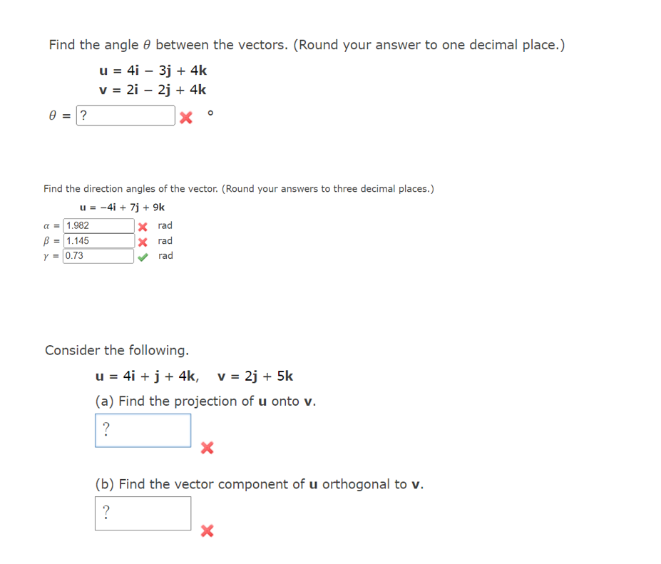 Solved Find The Angle θ Between The Vectors. (Round Your | Chegg.com