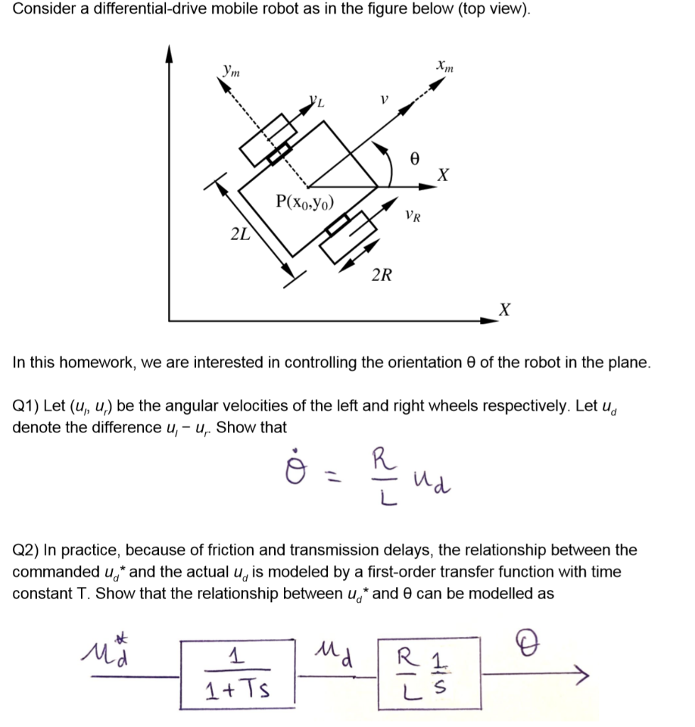 Consider A Differential-drive Mobile Robot As In The | Chegg.com