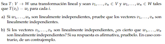 Solved Let T V W Be A Linear Transformation And Let V1 Chegg Com