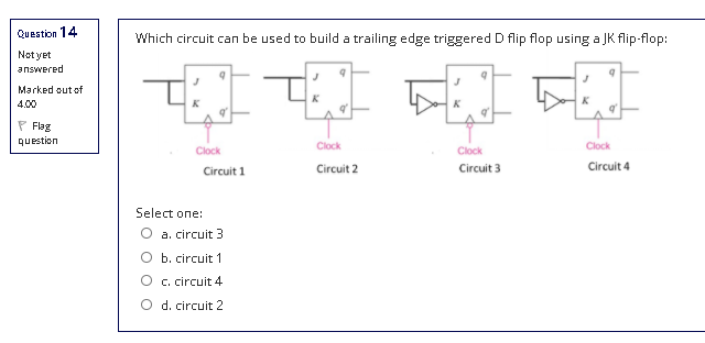 Solved Question 14 Which circuit can be used to build a | Chegg.com