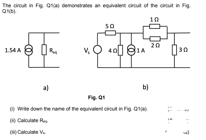 Solved The circuit in Fig. Q1(a) demonstrates an equivalent | Chegg.com