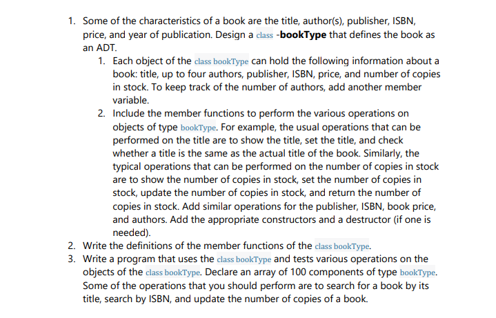 Solved 1. Some of the characteristics of a book are the | Chegg.com