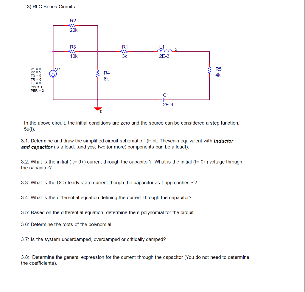 Solved 3 Rlc Series Circuits R2 k R3 Ww 10k R1 Ww 3k L1 Chegg Com