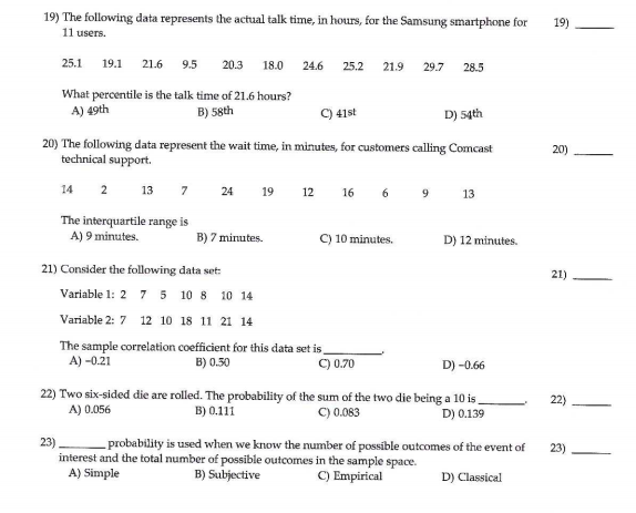 solved-19-the-following-data-represents-the-actual-talk-chegg