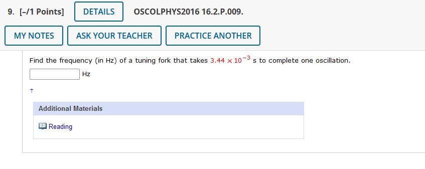 Solved Find the frequency (in Hz ) of a tuning fork that | Chegg.com