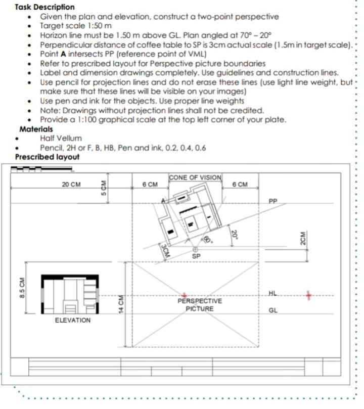 TWO-POINT PERSPECTIVE (INTERIOR) pls help me with | Chegg.com