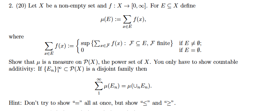 Solved 2 Let X Be A Non Empty Set And F X 0 Oo Chegg Com