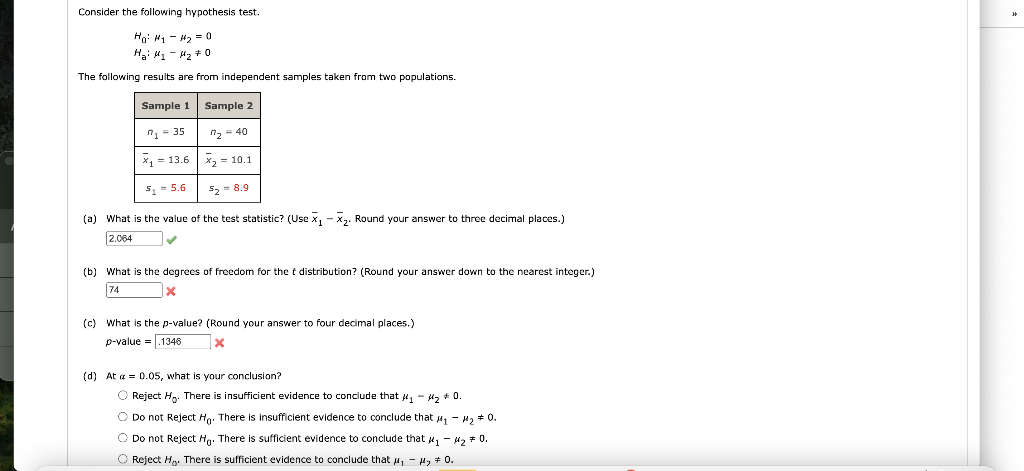 Solved Consider The Following Hypothesis Test. | Chegg.com