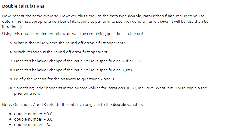 Solved Float calculations Initially, declare a float | Chegg.com