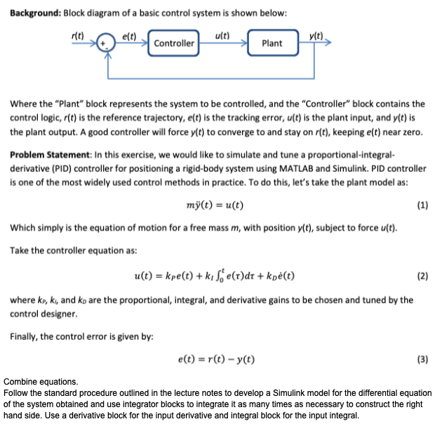 Solved MATLAB Block diagram of a basic control | Chegg.com
