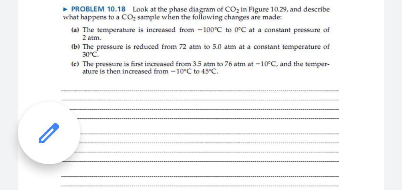 Solved PROBLEM 10.18 Look at the phase diagram of CO2 in | Chegg.com