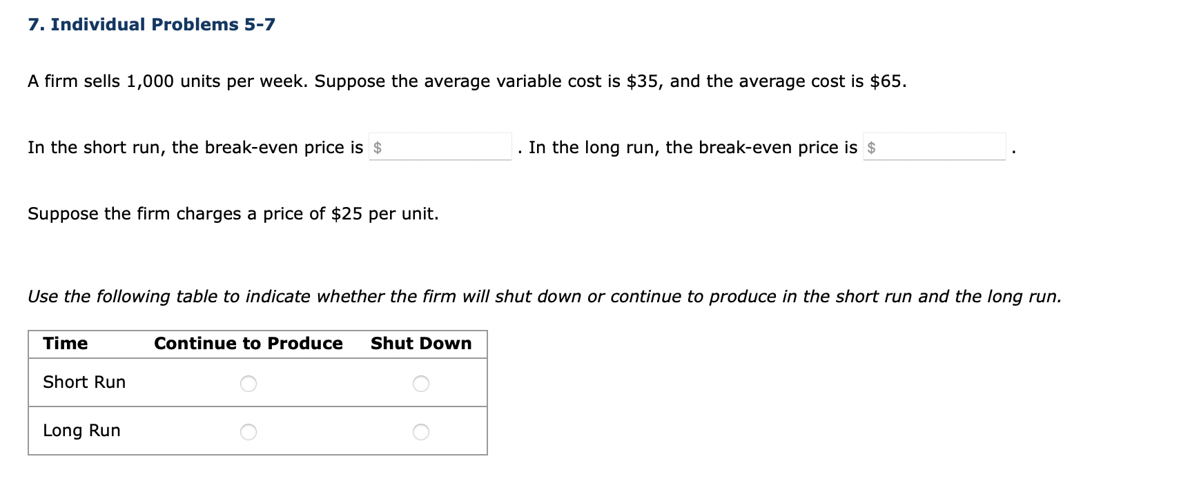 Solved A firm sells 1,000 units per week. Suppose the | Chegg.com