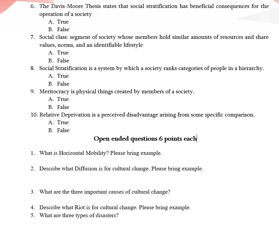 the davis moore thesis states sociology quizlet