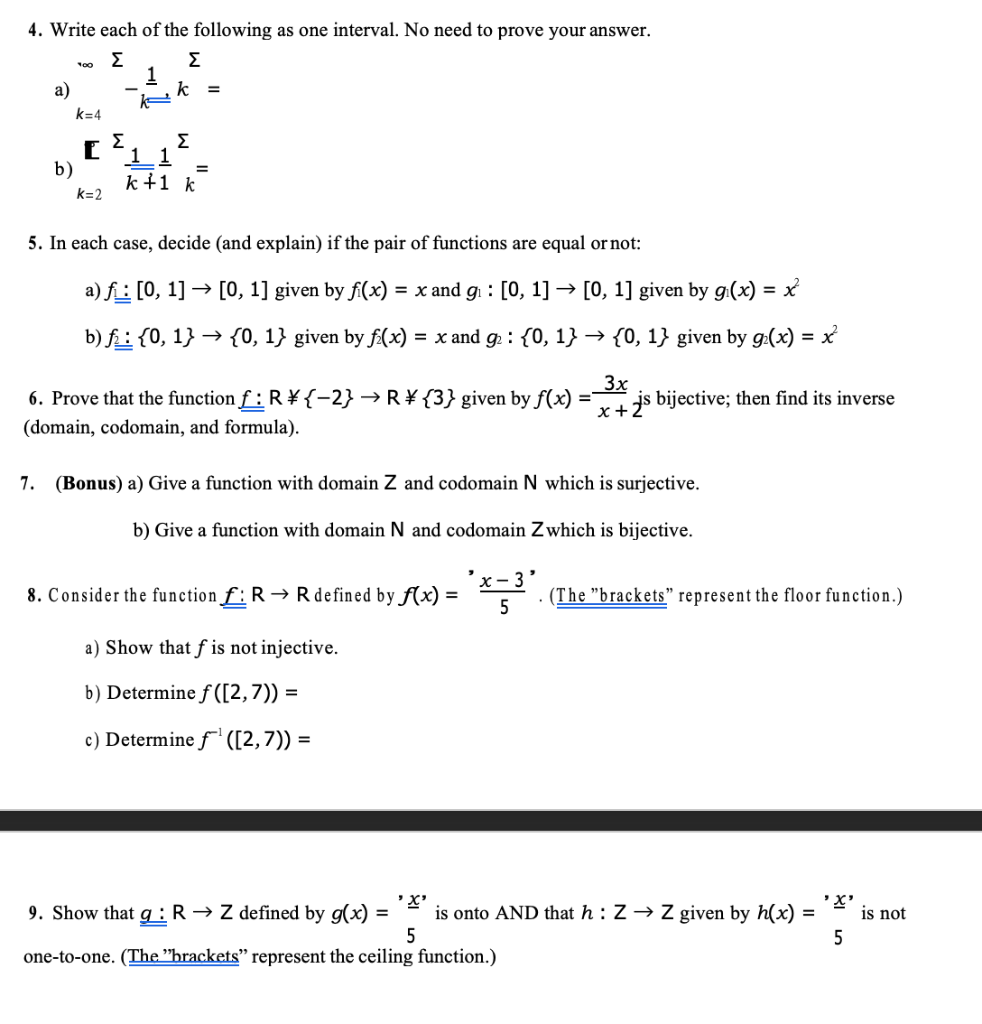 4 Write Each Of The Following As One Interval No Chegg Com