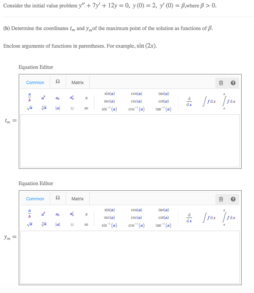 Solved D Determine Of The Behavior Of Tm And Ymas Ss 0 Chegg Com