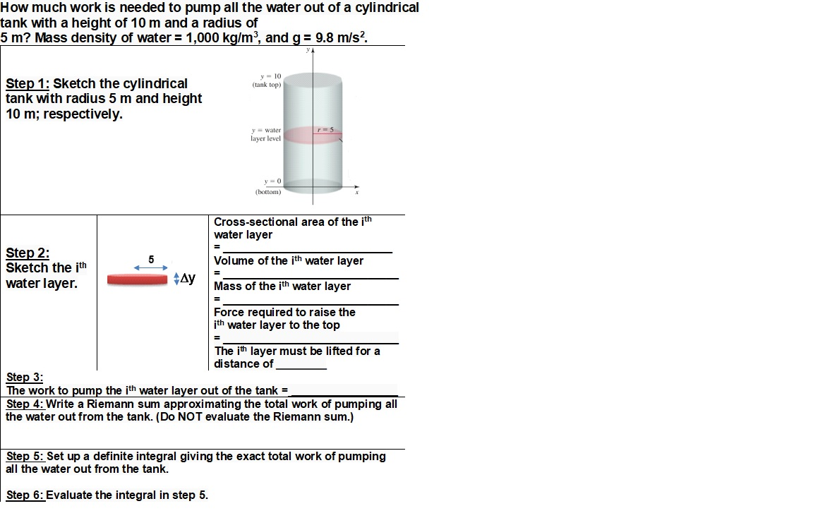 Solved How much work is needed to pump all the water out of