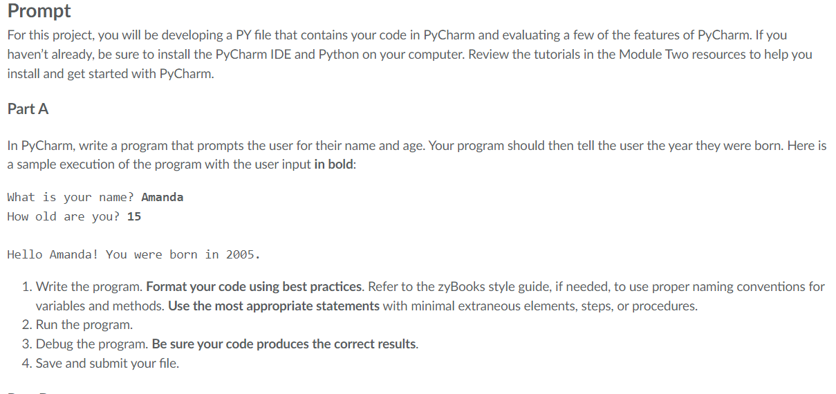 Solved For this project, you will be developing a PY file | Chegg.com