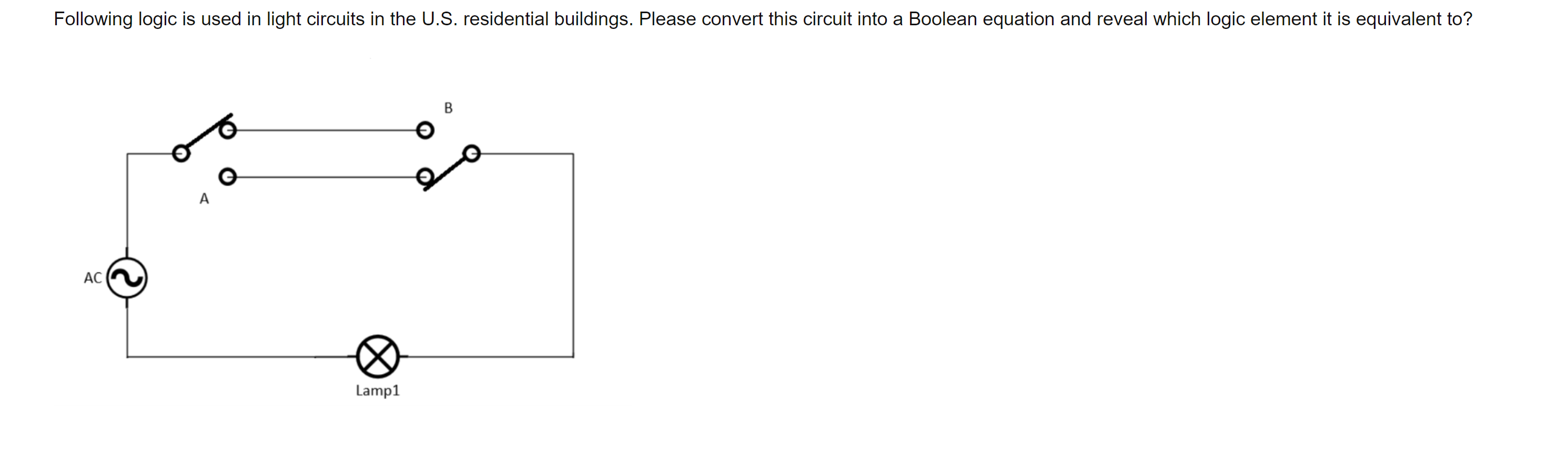 Solved Following logic is used in light circuits in the U.S. | Chegg.com