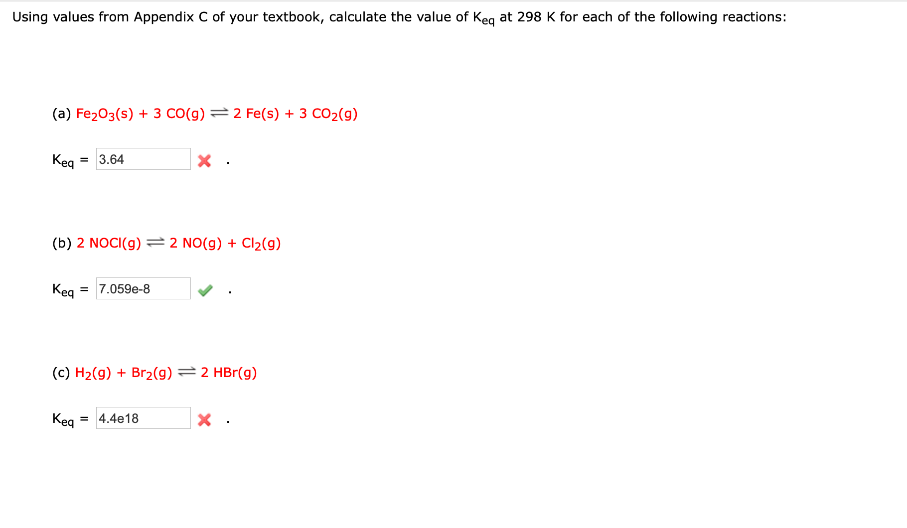 Solved Using values from Appendix C of your textbook,